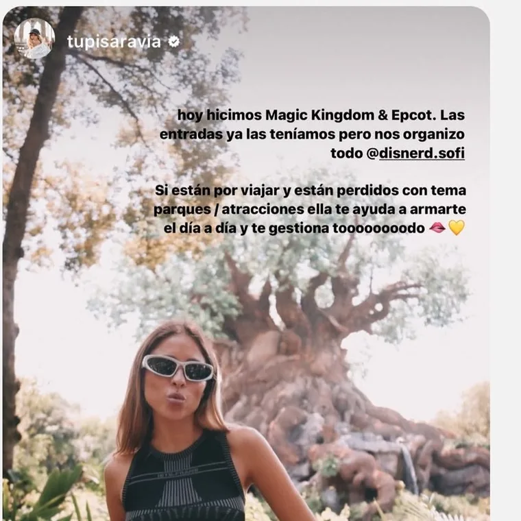 Historia de Instagram de Tupi Saravia: nos organizó todo @disnerd.sofi